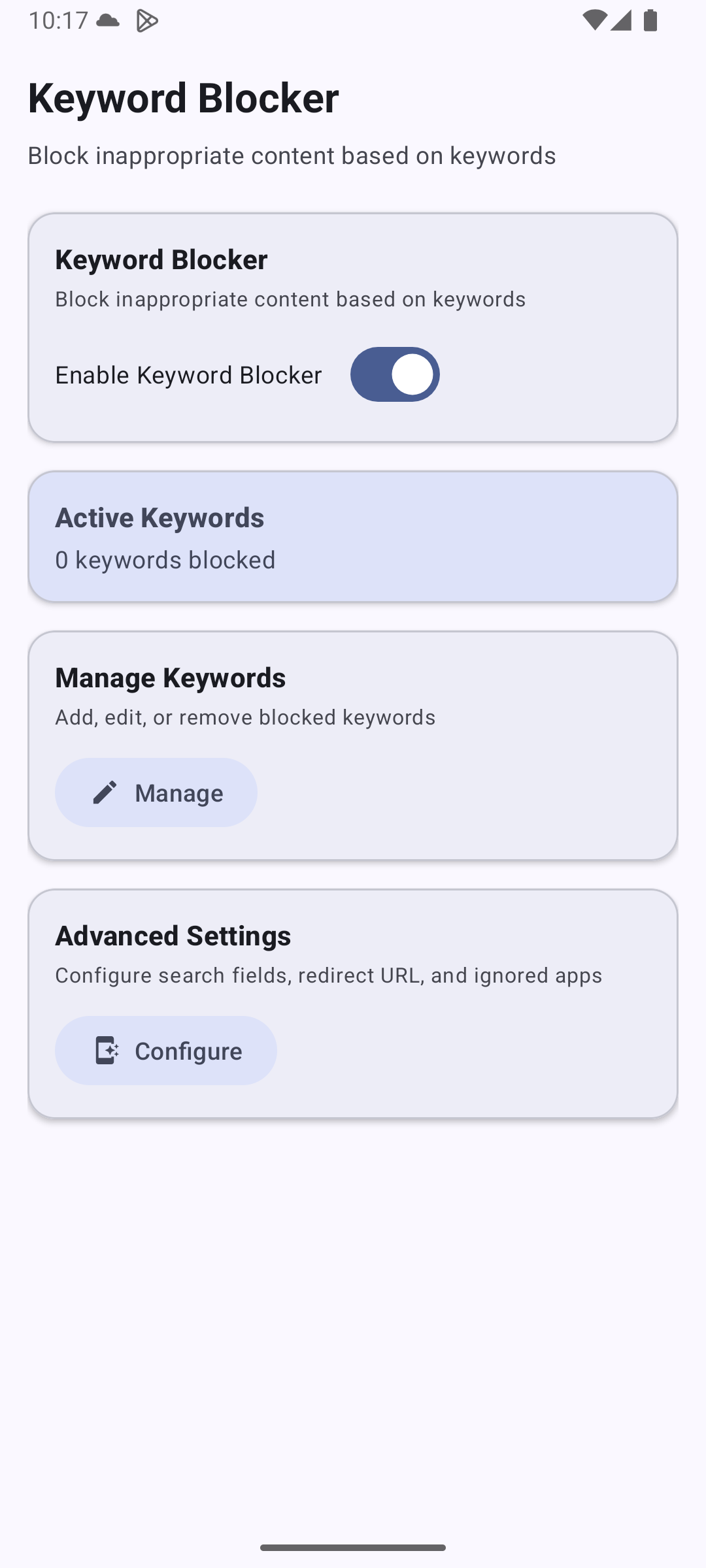Keyword Block